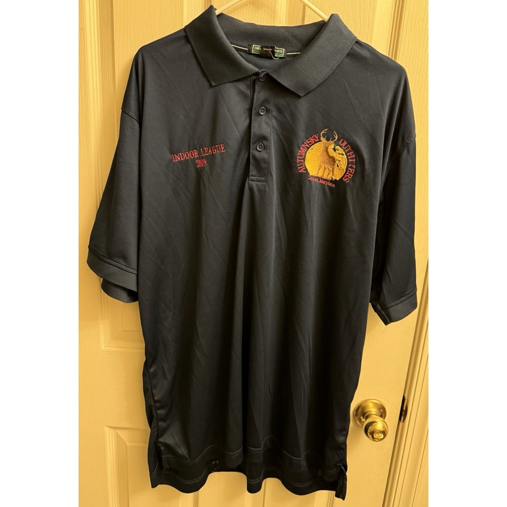 Autumn Sky Outfitters Indoor Archery League Polo Shirt‎ Men's 2XL Blue
